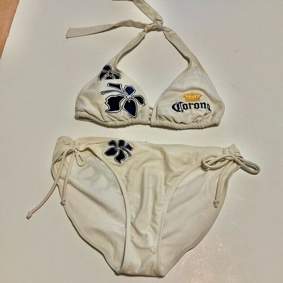 Corona string bikini Y2K White with Logo XL - Picture 3 of 13